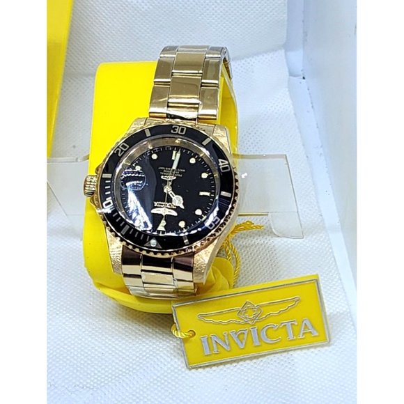 Invicta Pro Diver Men 40mm Stainless Steel Gold Black dial Quartz Watch - Picture 8 of 16